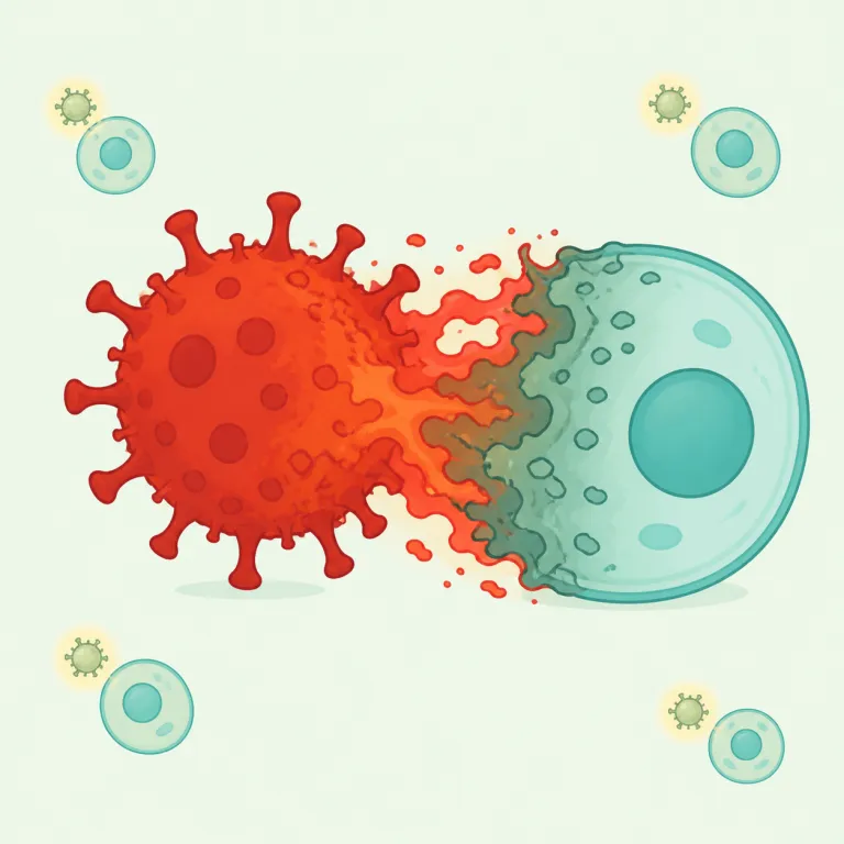 virulence（毒性・名詞）の覚え方イラスト — virus や viral を知っていれば、virulence はまず「病原体側の攻撃力・害の強さ」という軸で覚えると残りやすいです