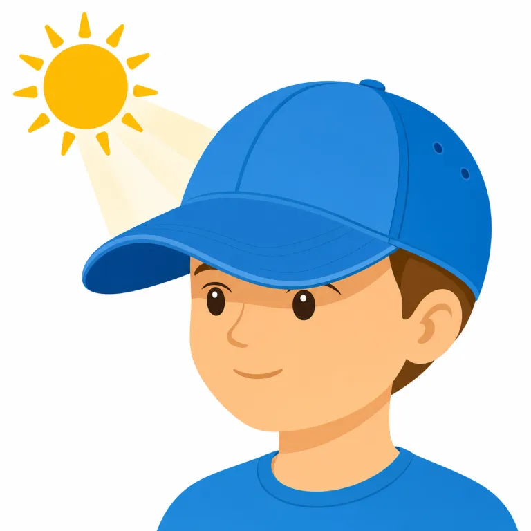 visor（ひさし・名詞）の覚え方イラスト — visor は vision, visible と同じ vis-「見る」に関係する語です