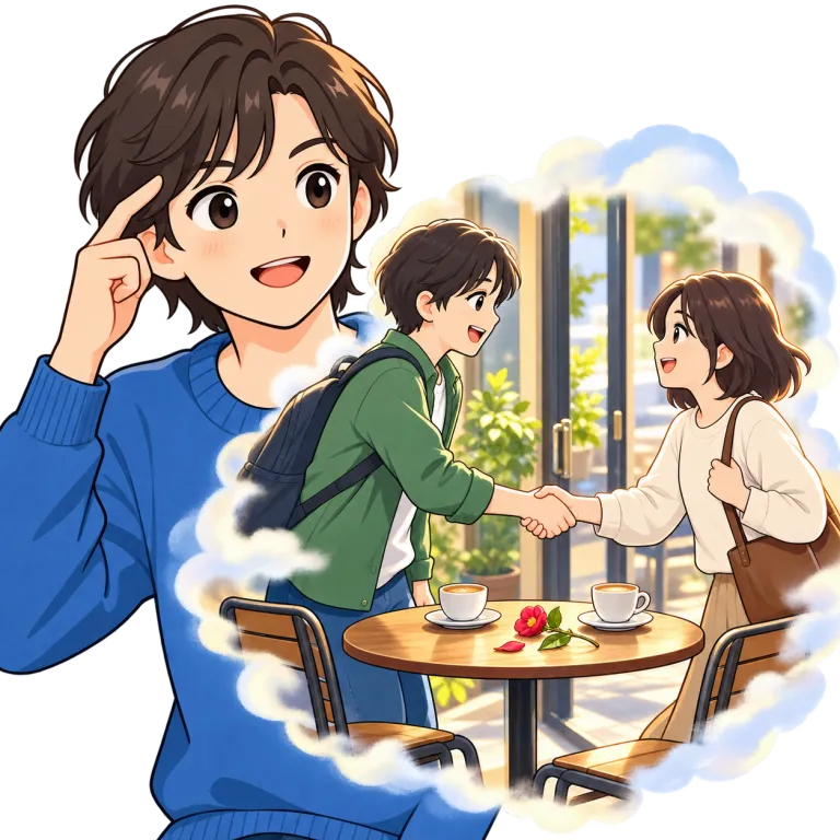 vividly（ありありと・adverb）の覚え方イラスト