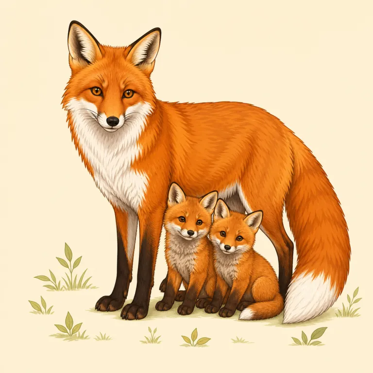 vixen（雌キツネ・名詞）の覚え方イラスト — fox は一般名として知っていても、vixen は「雌キツネ」を特に切り出す語