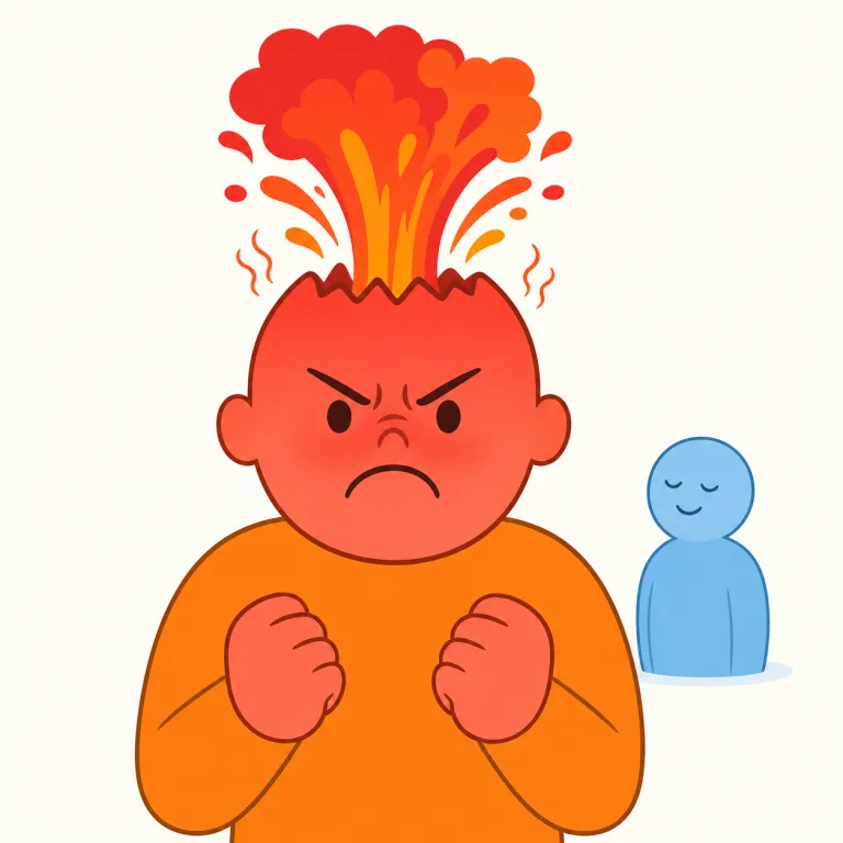 volatile（怒りっぽい・adjective）の覚え方イラスト