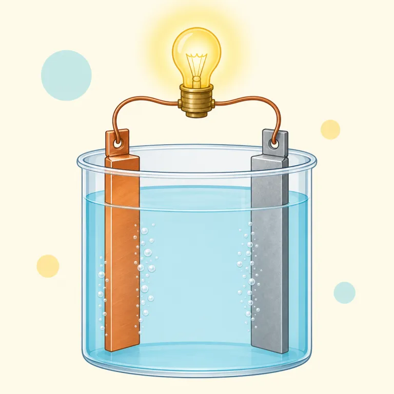voltaic（ボルタ電池の・形容詞）の覚え方イラスト — `volt`（ボルト、電圧）や `voltage` を知っていれば、`voltaic` はまず「電気・電圧っぽい形容詞」とつなげて覚えると定着しやすいです