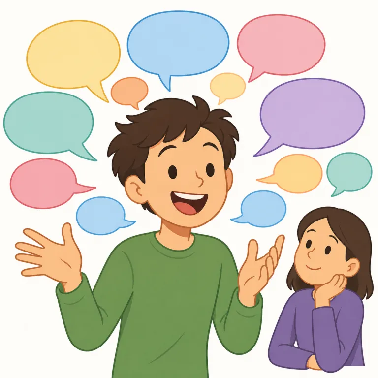 voluble（おしゃべりな・形容詞）の覚え方イラスト — 「よく回る口」を英語で整理して覚えると残りやすい語です