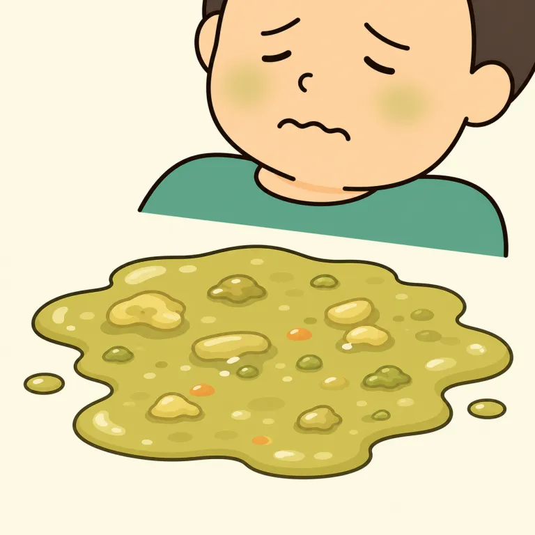 vomit（吐しゃ物・noun）の覚え方イラスト