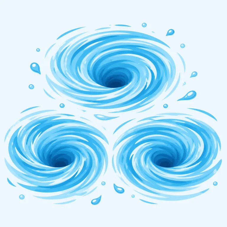 vortices（渦・名詞）の覚え方イラスト — まず単数形 vortex を『竜巻・水流の渦の中心』の絵で押さえ、その“渦が複数ある状態”が vortices