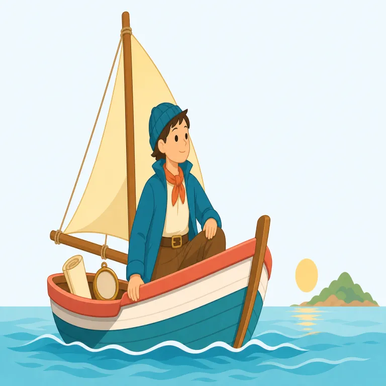voyager（航海者・名詞）の覚え方イラスト — まず voyage「長い旅・航海」を知っていれば、voyager は「旅をする人」とそのまま取れます