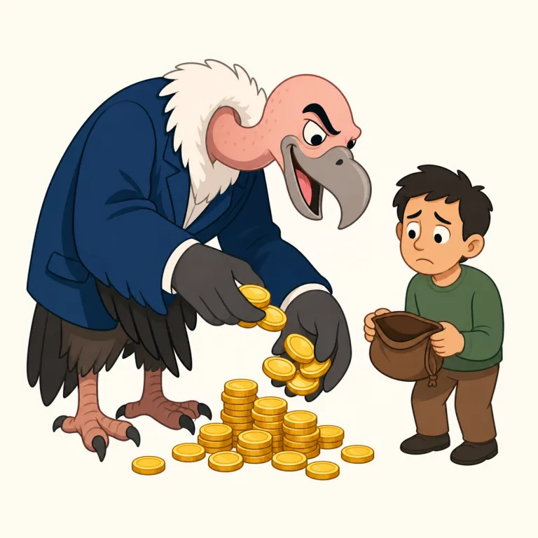 vulture（搾取者・noun）の覚え方イラスト