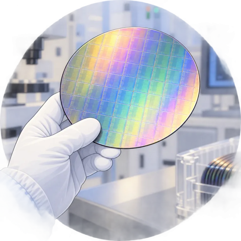wafer（薄い円盤状の小片・noun）の覚え方イラスト