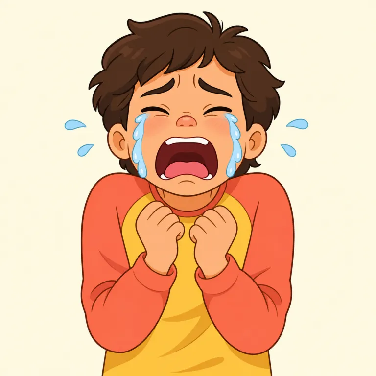 wailing（泣く・動詞）の覚え方イラスト