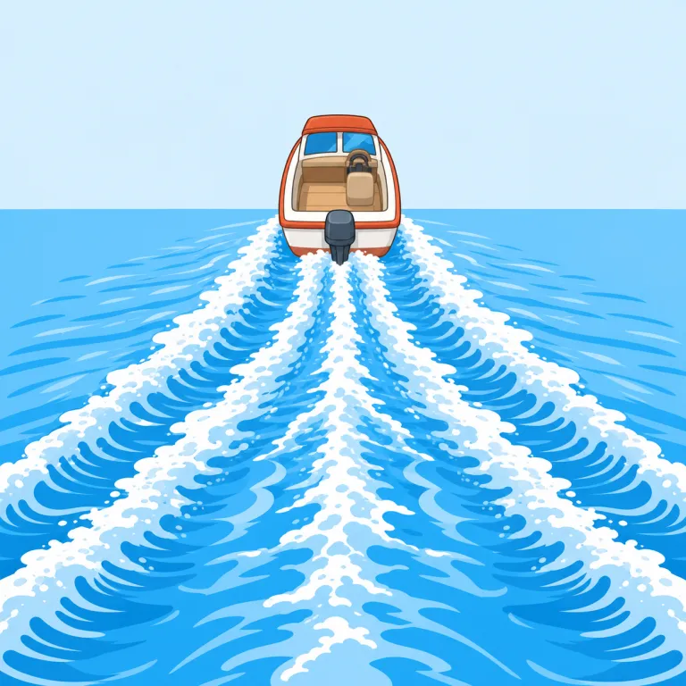 wake（航跡・noun）の覚え方イラスト