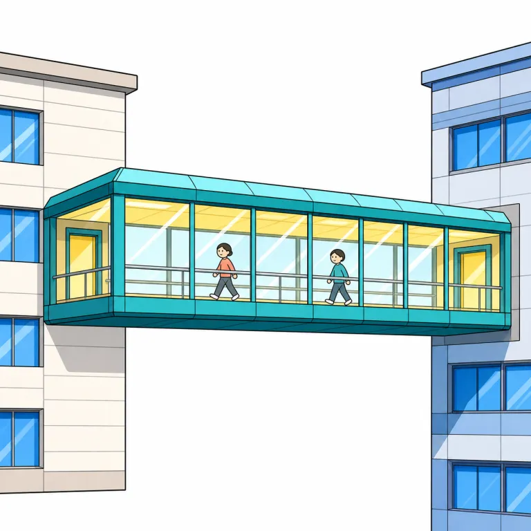 walkway（連絡通路・noun）の覚え方イラスト