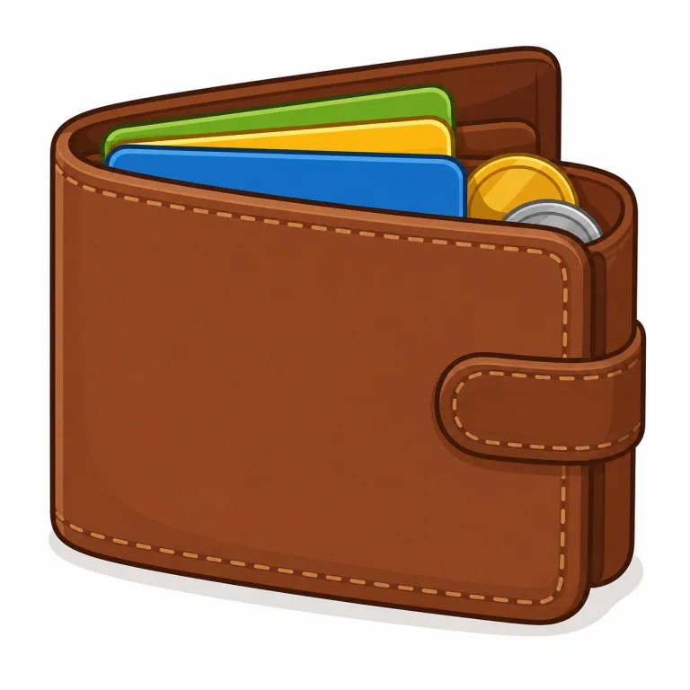 wallet（財布・名詞）の覚え方イラスト — wallet は持ち歩く cash や card の入れ物として、具体的な使用場面ごと覚えると残りやすい語です