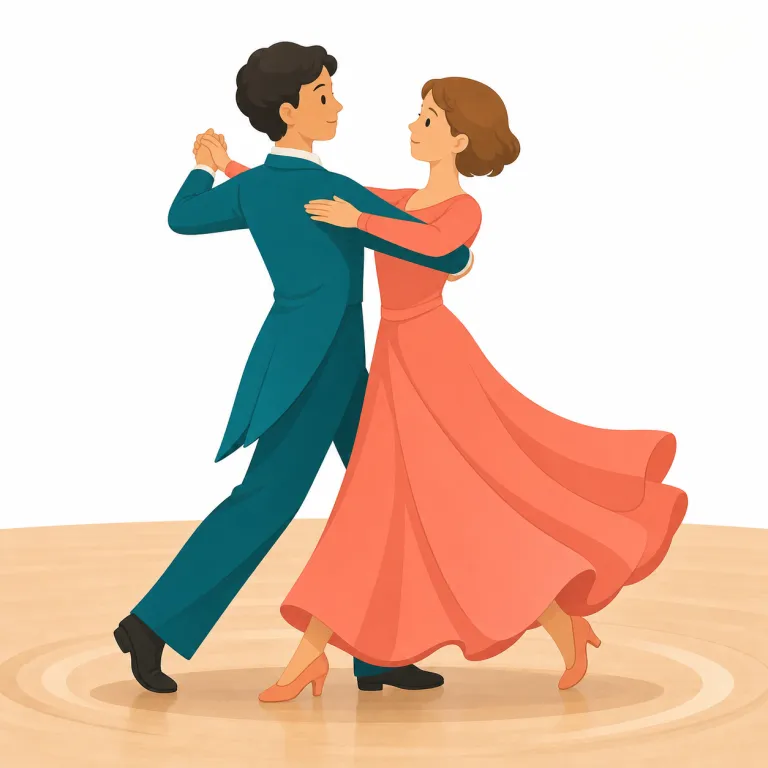 waltz（ワルツ・名詞）の覚え方イラスト — waltz はまず dance の一種として覚え、「3拍子で回る上品なダンス」という1枚絵を持つと定着しやすいです