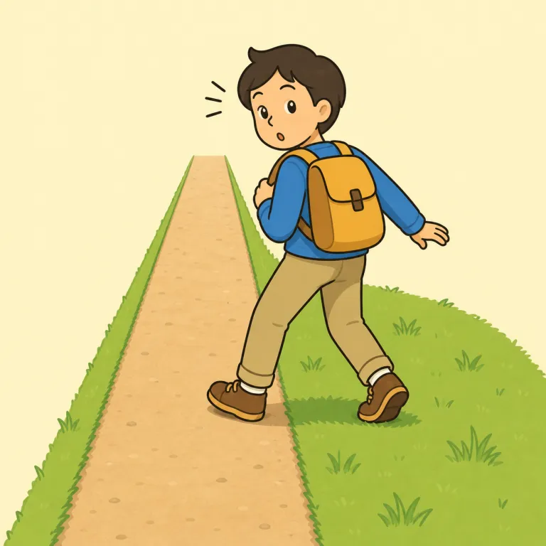 wander（それる・verb）の覚え方イラスト