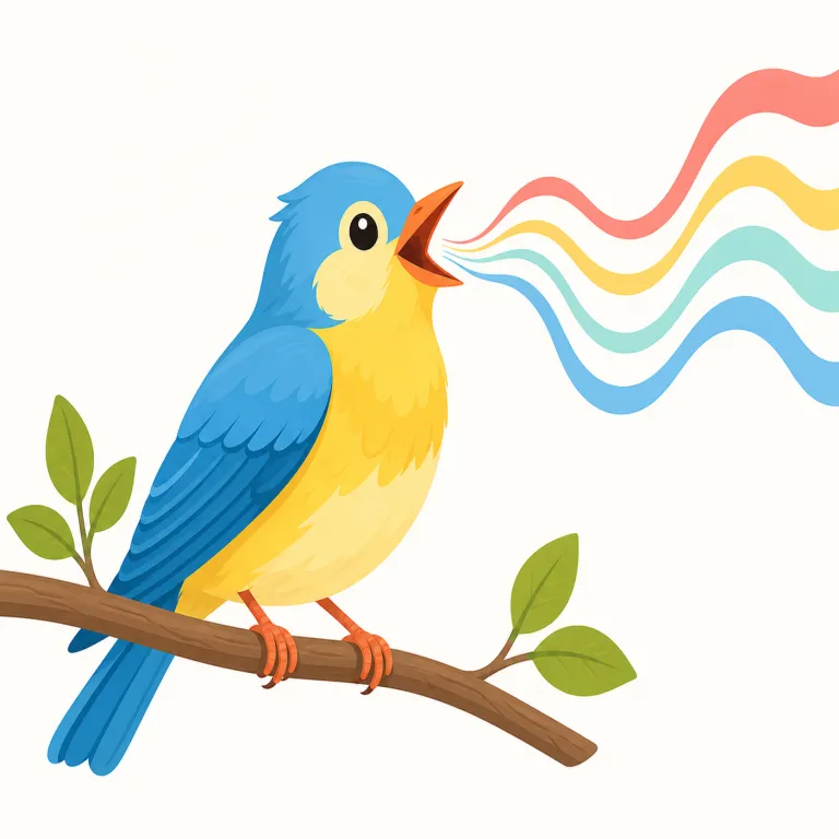 warble（さえずり・ビブラート・noun）の覚え方イラスト