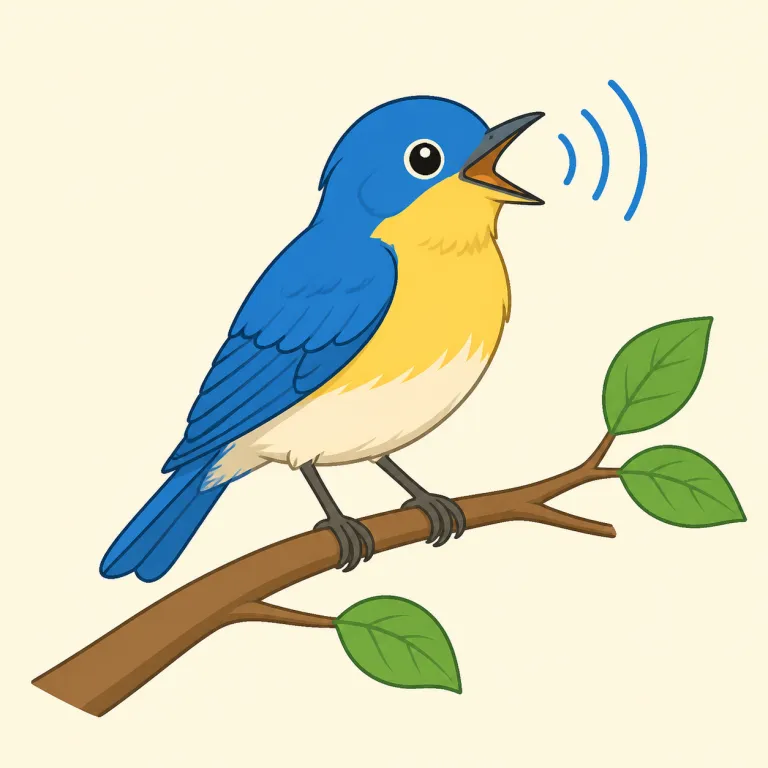 warbling（さえずり・noun）の覚え方イラスト
