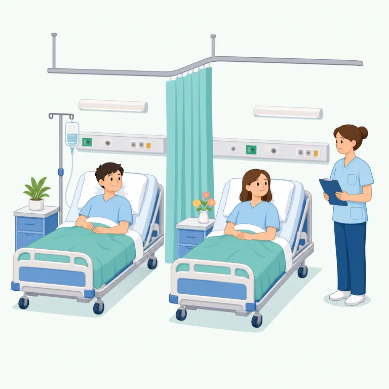 ward（病棟・名詞）の覚え方イラスト — hospital ward を基本形として覚えるとよい語です