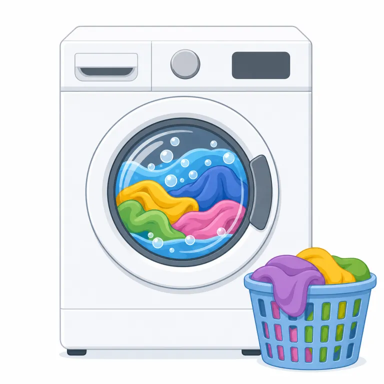 washer（洗濯機・名詞）の覚え方イラスト — wash を知っていれば、washer はまず「wash するもの」と考えると入りやすい