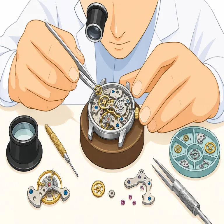 watchmaking（時計製造・名詞）の覚え方イラスト — watchmaking は watch と making にそのまま分けて覚えると強い