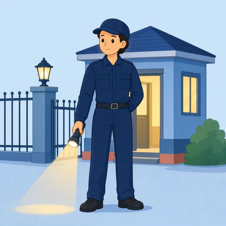 watchman（警備員・名詞）の覚え方イラスト