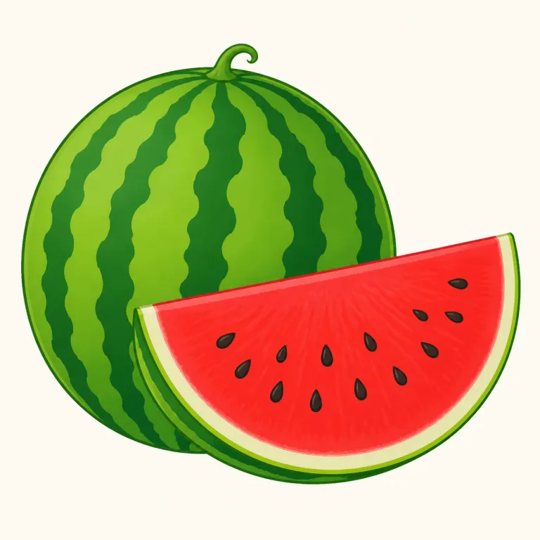 watermelon（スイカ・名詞）の覚え方イラスト