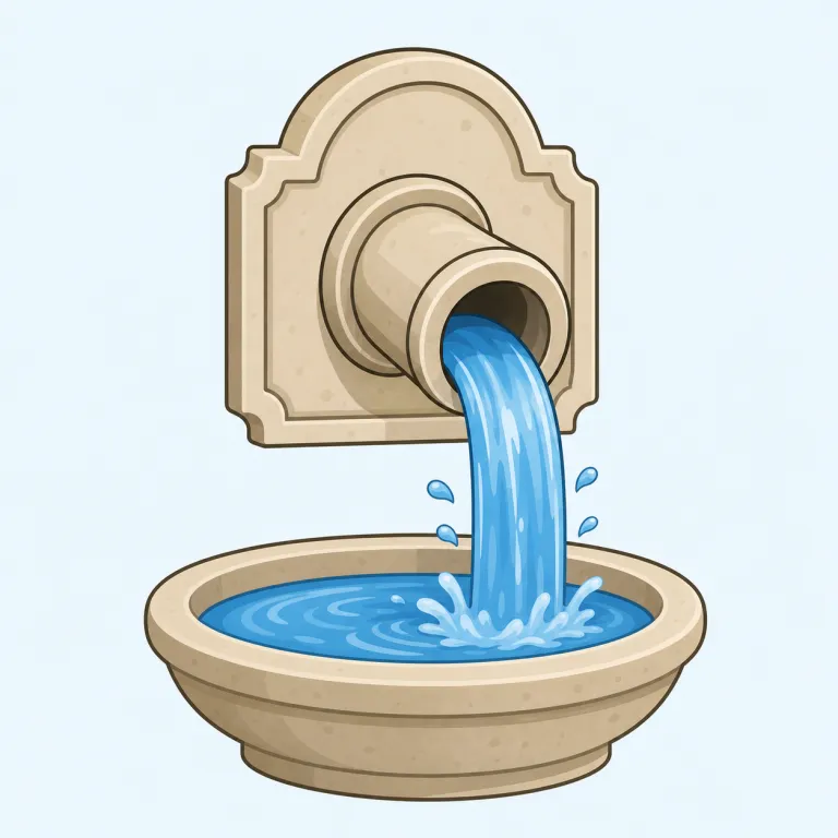 waterspout（吐水口・noun）の覚え方イラスト