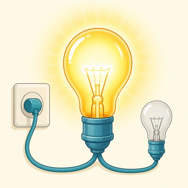 watt（ワット・名詞）の覚え方イラスト — watt は仕事率・電力の単位で、記号は大文字の W
