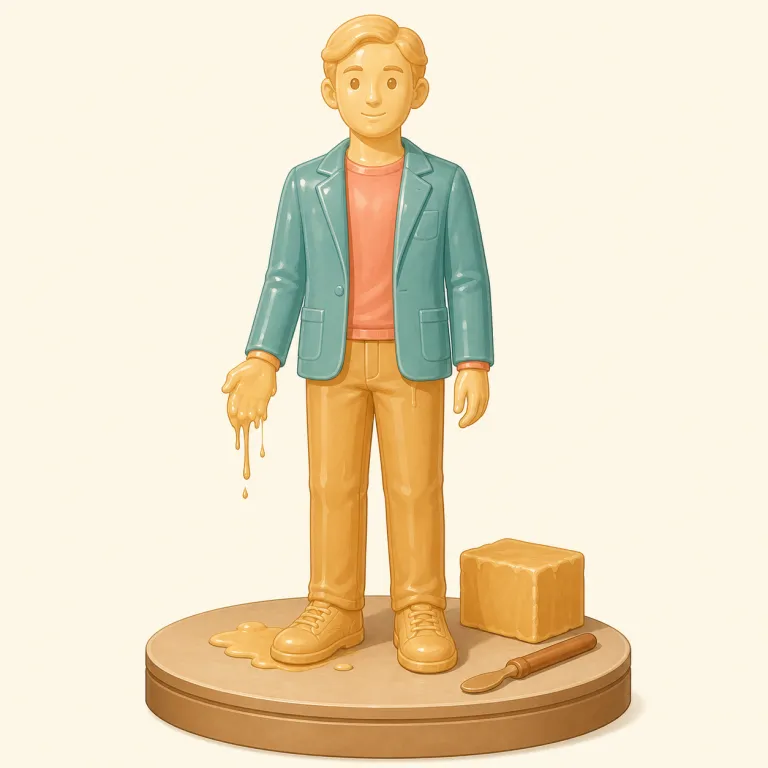 waxwork（蝋細工・名詞）の覚え方イラスト — wax と work が見えたら、まず「蝋でできた作品」と一気にまとめて取ると記憶しやすい語です