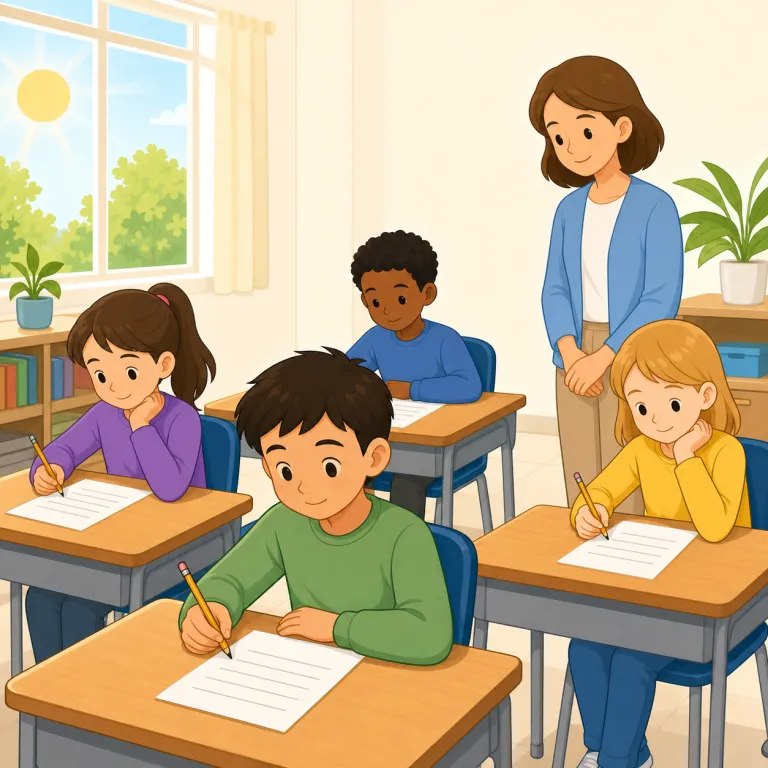 we had a test this morning（今朝テストがありました）の覚え方イラスト — この文は丸ごと「報告フレーズ」として覚えると残りやすいです