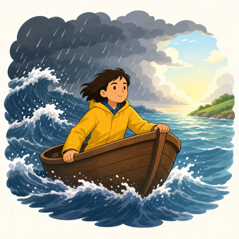 weather（乗り切る・verb）の覚え方イラスト