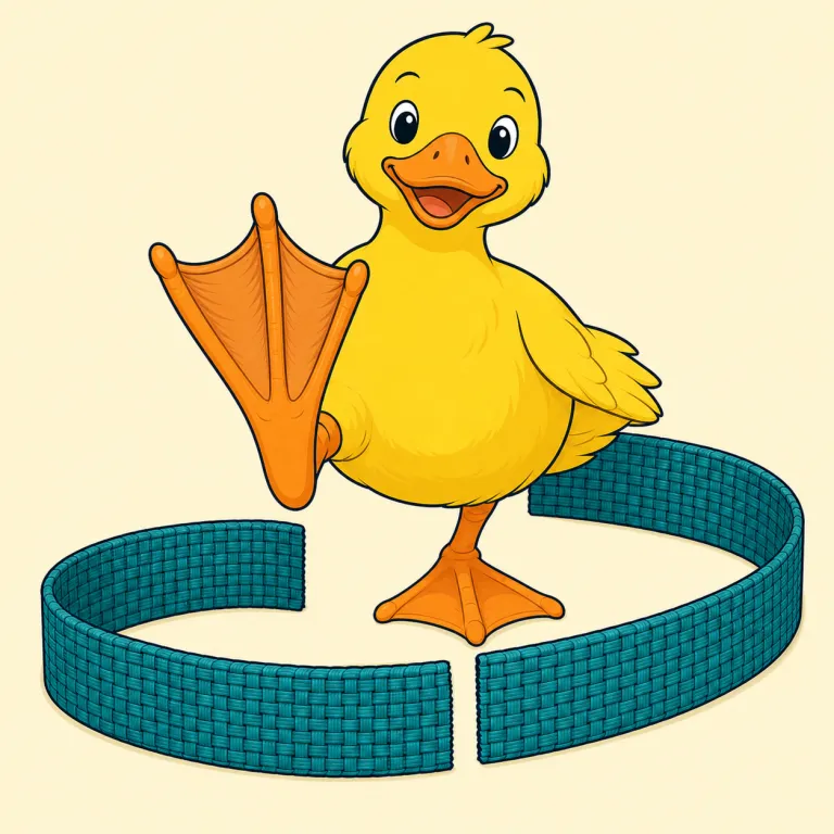 webbing（水かき / 織りベルト・名詞）の覚え方イラスト — webbing はまず web「網・クモの巣」を思い出すと定着しやすい語