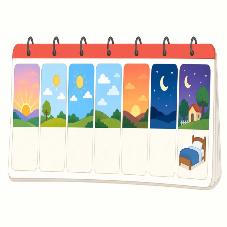 week（週・名詞）の覚え方イラスト — week は day より長く、month より短い、予定管理の基本ブロックとして覚えると定着しやすい語です