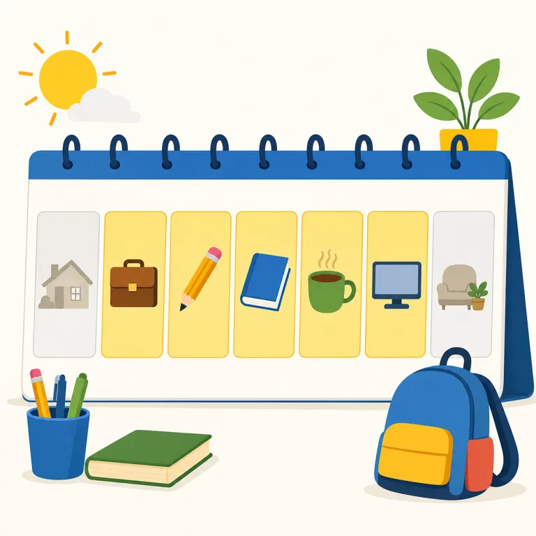 weekday（平日・名詞）の覚え方イラスト — この「平日」の weekday は、週末や休日ではない通常の生活日を表す用法として覚えるとよいです