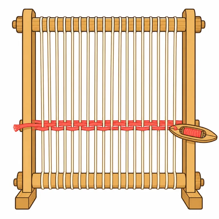 weft（よこ糸・noun）の覚え方イラスト