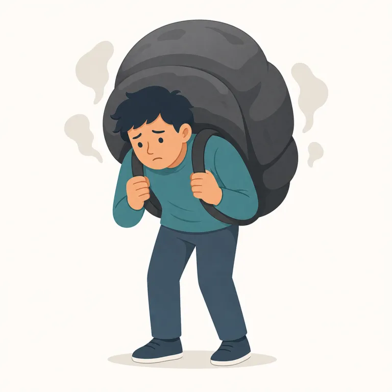 weigh on（重荷になる・句動詞）の覚え方イラスト — weigh はまず「重さ」を思い出す語