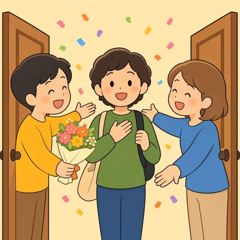 welcome（歓迎される・adjective）の覚え方イラスト