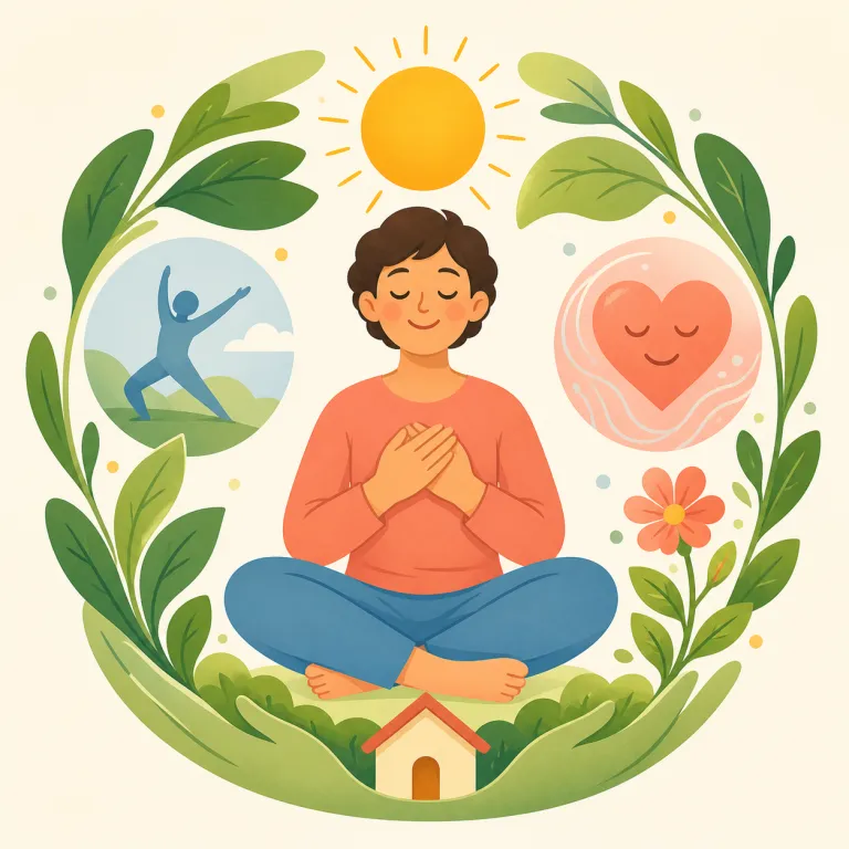wellbeing（幸福・名詞）の覚え方イラスト