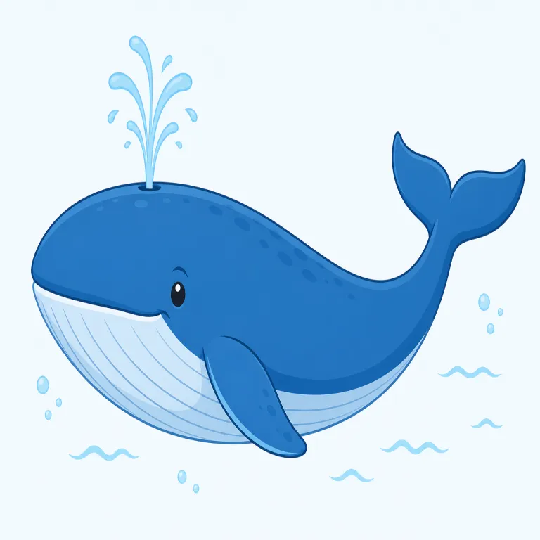 whale（クジラ・名詞）の覚え方イラスト — whale は「海の巨大生物の基本語」として覚えると定着しやすいです