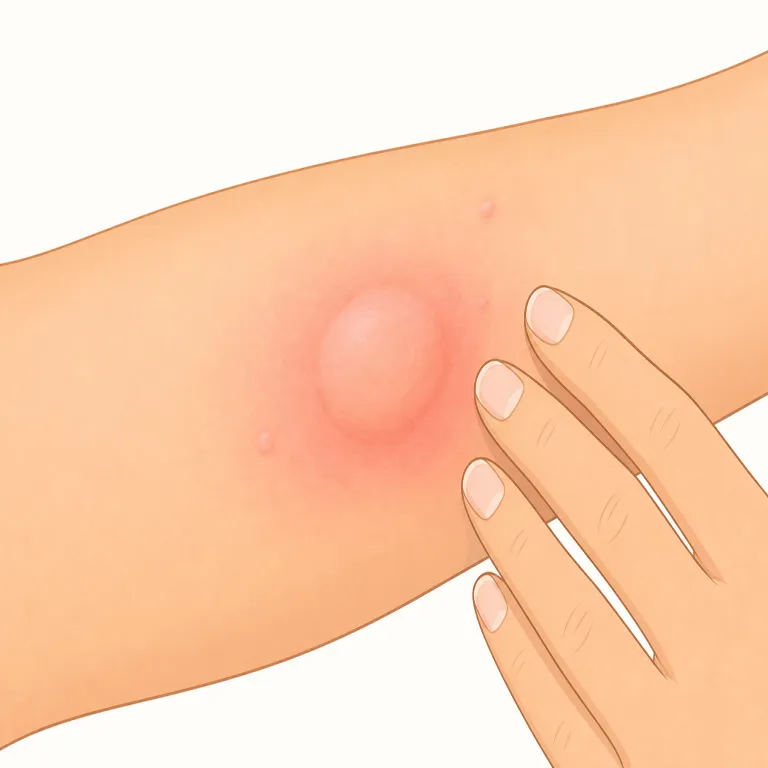 wheal（膨疹・名詞）の覚え方イラスト — wheal はまず heal（治す）と見間違えやすいので、「治る前にまだ皮膚が盛り上がっている状態」と対比で覚えると残りやすい