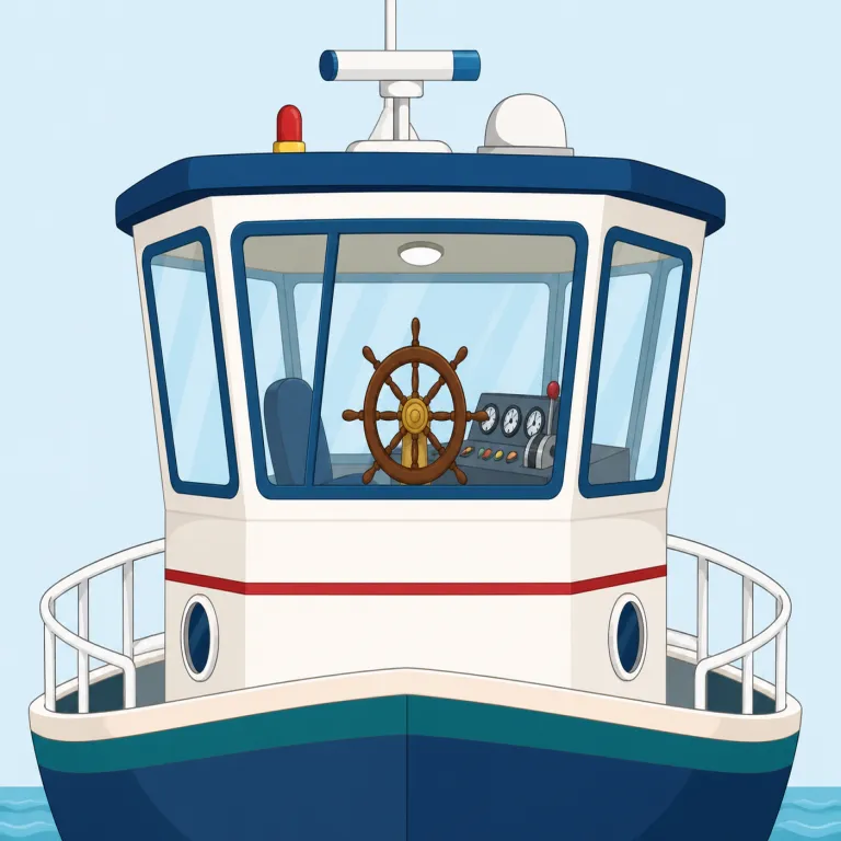 wheelhouse（操舵室・名詞）の覚え方イラスト — wheel は「輪」、house は「家・部屋」です