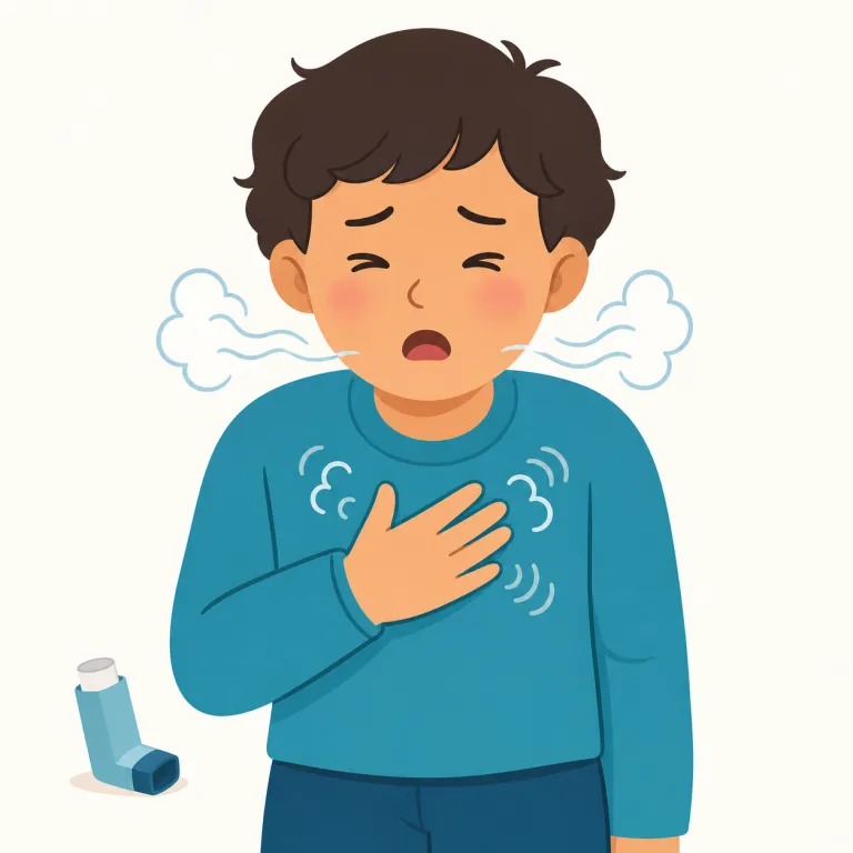 wheeze（ゼーゼーと息をする・動詞）の覚え方イラスト — wheeze は音で覚える語です