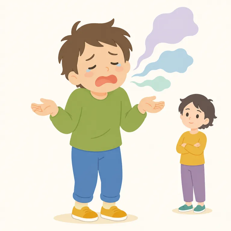 whinge（泣き言を言う・動詞）の覚え方イラスト — whine（鼻にかかった声でぐずぐず言う）を知っていると覚えやすい語