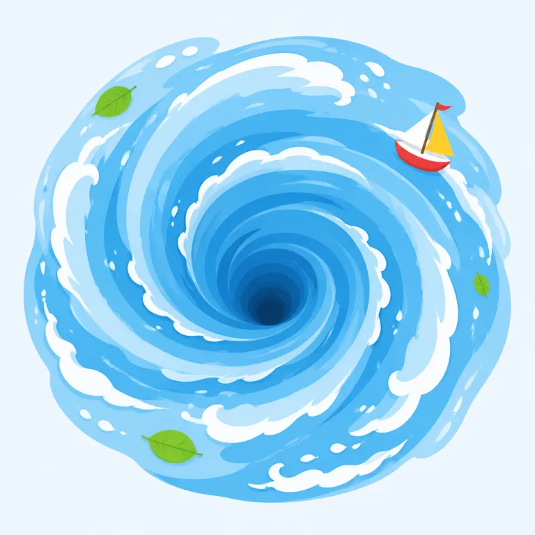 whirlpool（渦・名詞）の覚え方イラスト