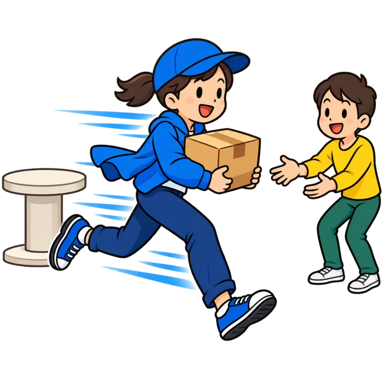 whisk（さっと運ぶ・verb）の覚え方イラスト
