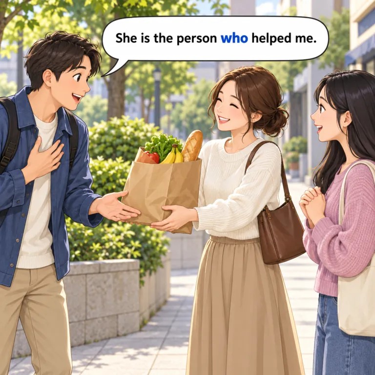 who（〜する人・pronoun）の覚え方イラスト