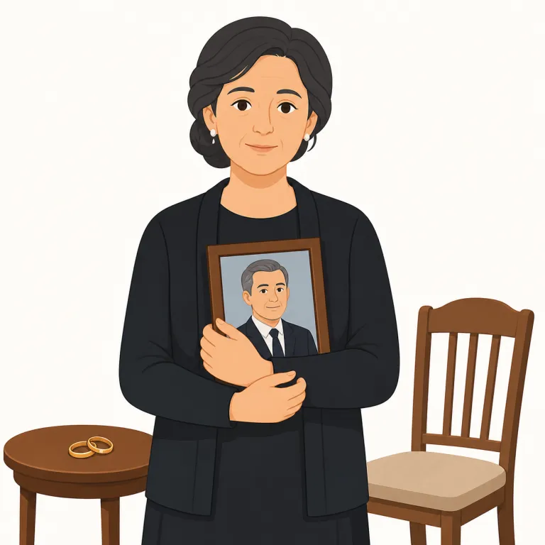 widow（未亡人・名詞）の覚え方イラスト — widow は対になる widower（男やもめ）とセットで覚えると定着しやすい語です