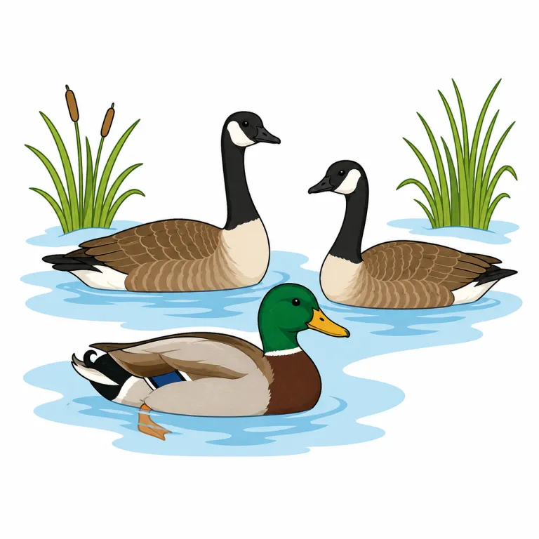 wildfowl（野生の水鳥・noun）の覚え方イラスト
