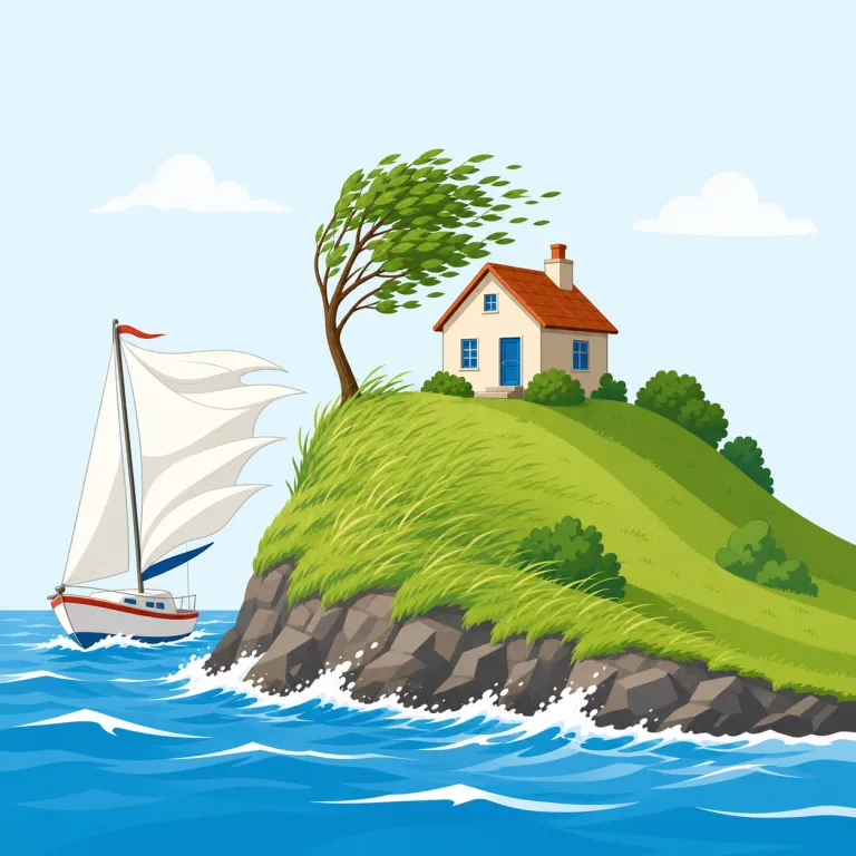 windward（風上・形容詞）の覚え方イラスト — wind + -ward で「風の向きの側」とまとめて覚えるとよいです