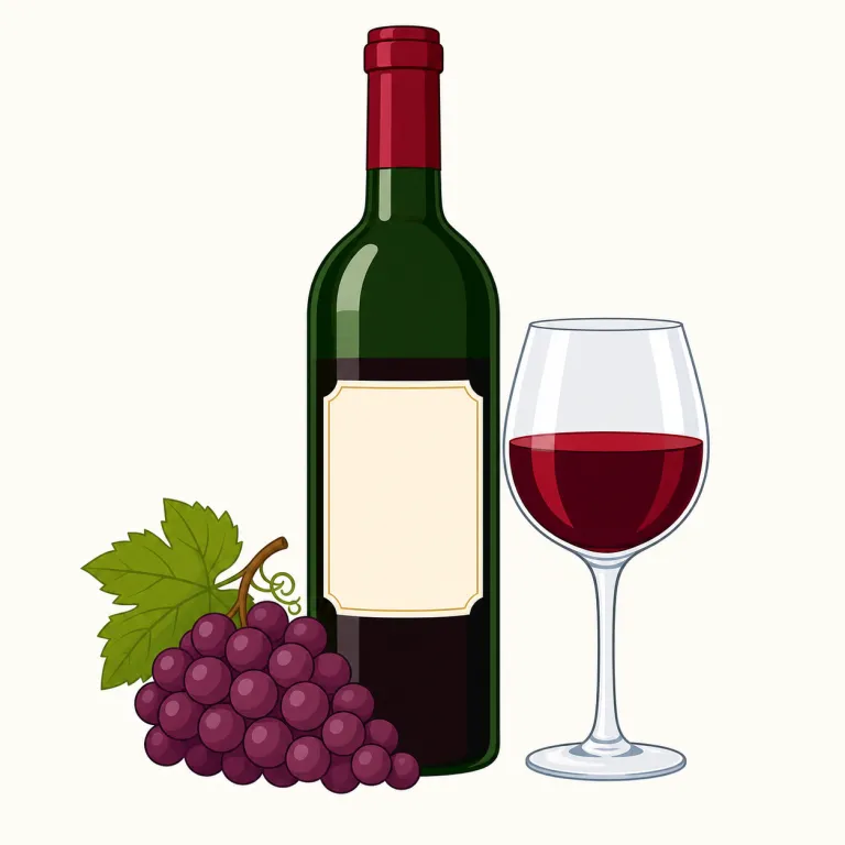wine（ワイン・名詞）の覚え方イラスト — wine は日本語でも形が近いので、単なる訳語暗記より「beer は気軽、wine は食事と合わせて香りや味をゆっくり楽しむ飲み物」と場面で固定すると残りやすいです