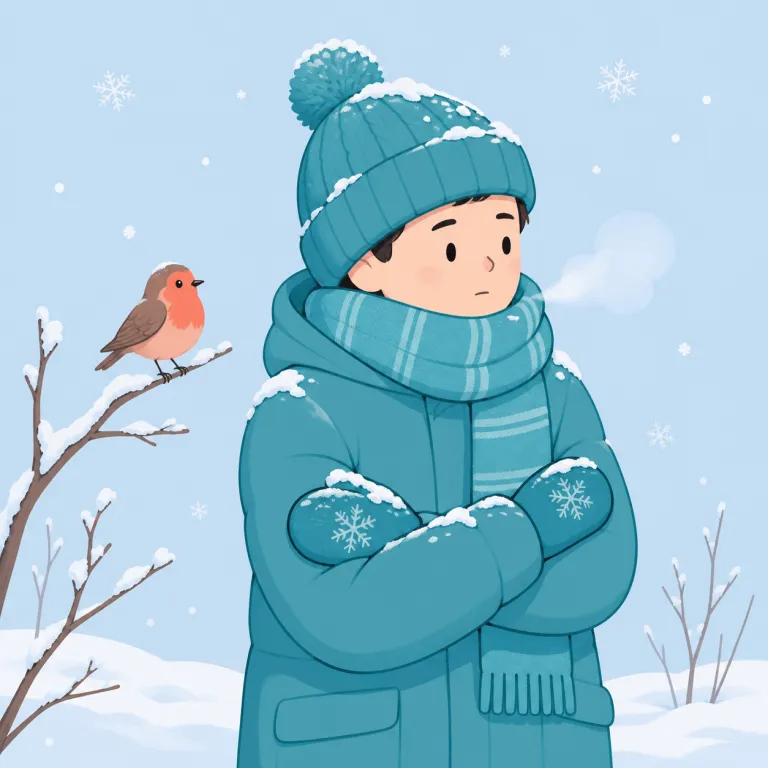 wintry（冬のような、冬らしい、（態度などが）冷淡な・形容詞）の覚え方イラスト — winter を知っていれば形がほぼそのままなので、まず「冬っぽい」と取るのが基本